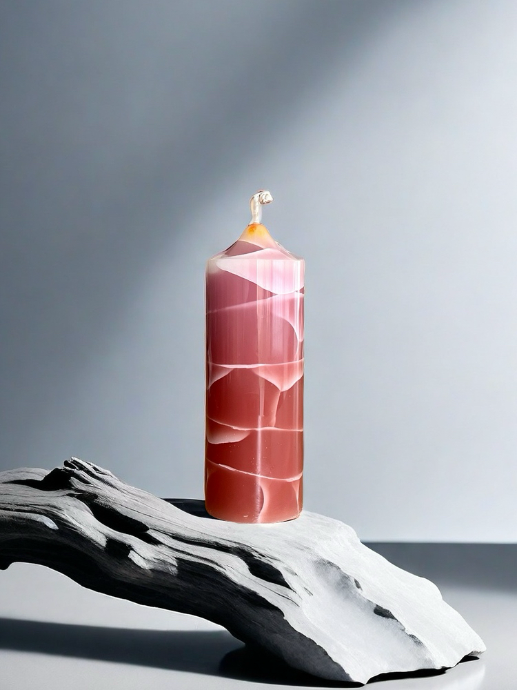 Crackle Glass Cathedral Dome Pillar Candle
