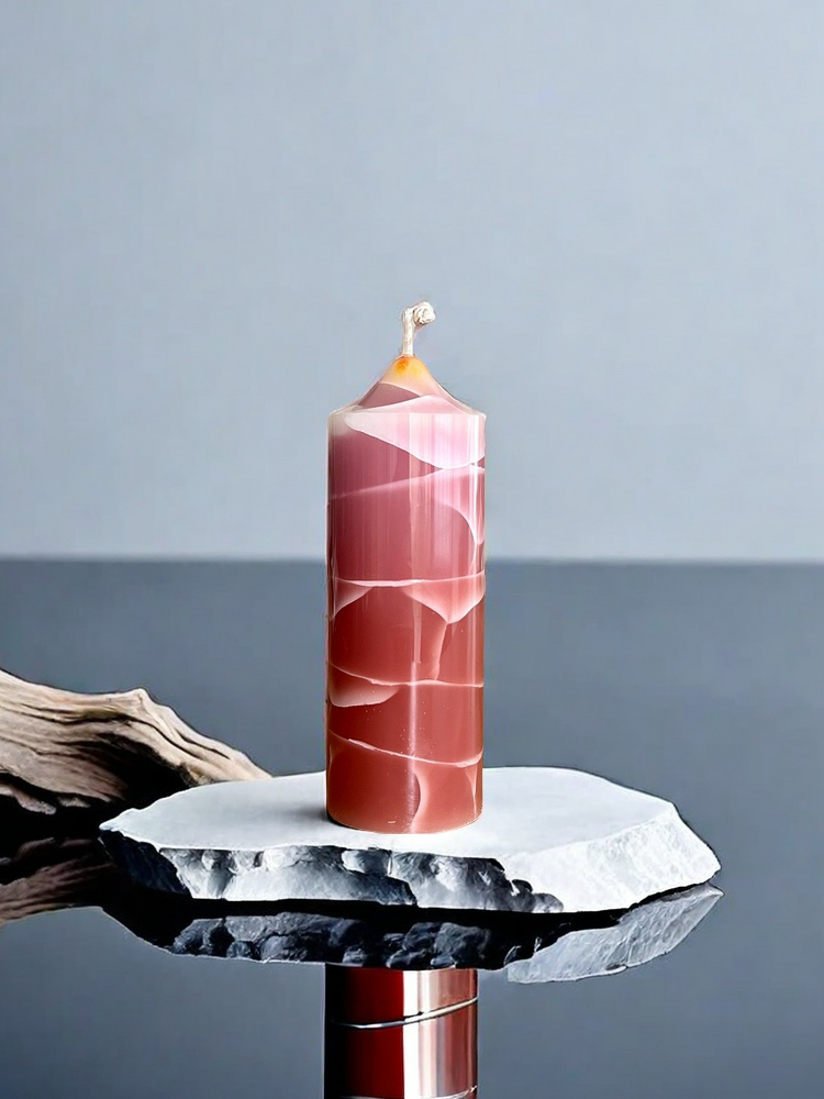 Crackle Glass Cathedral Dome Pillar Candle