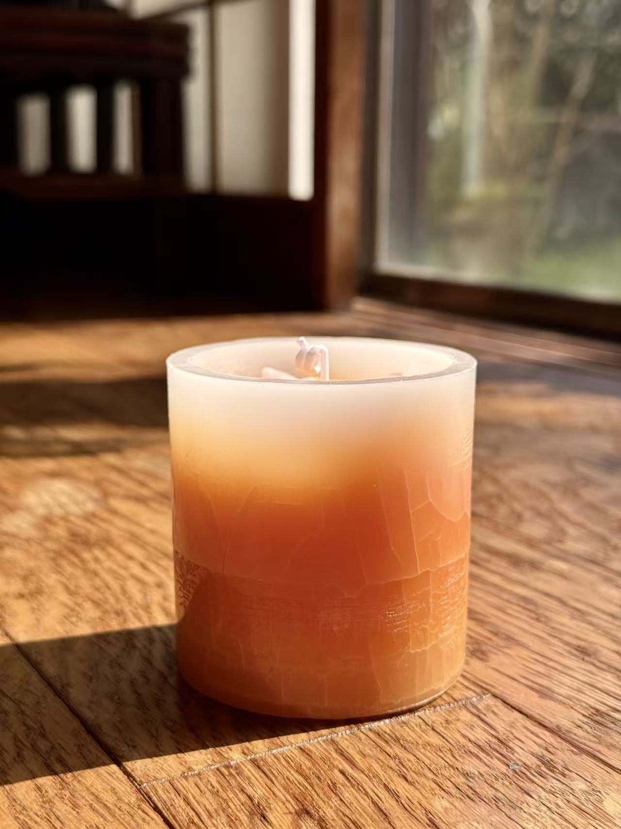 小さなクラックルガラスカップの香り付きキャンドル