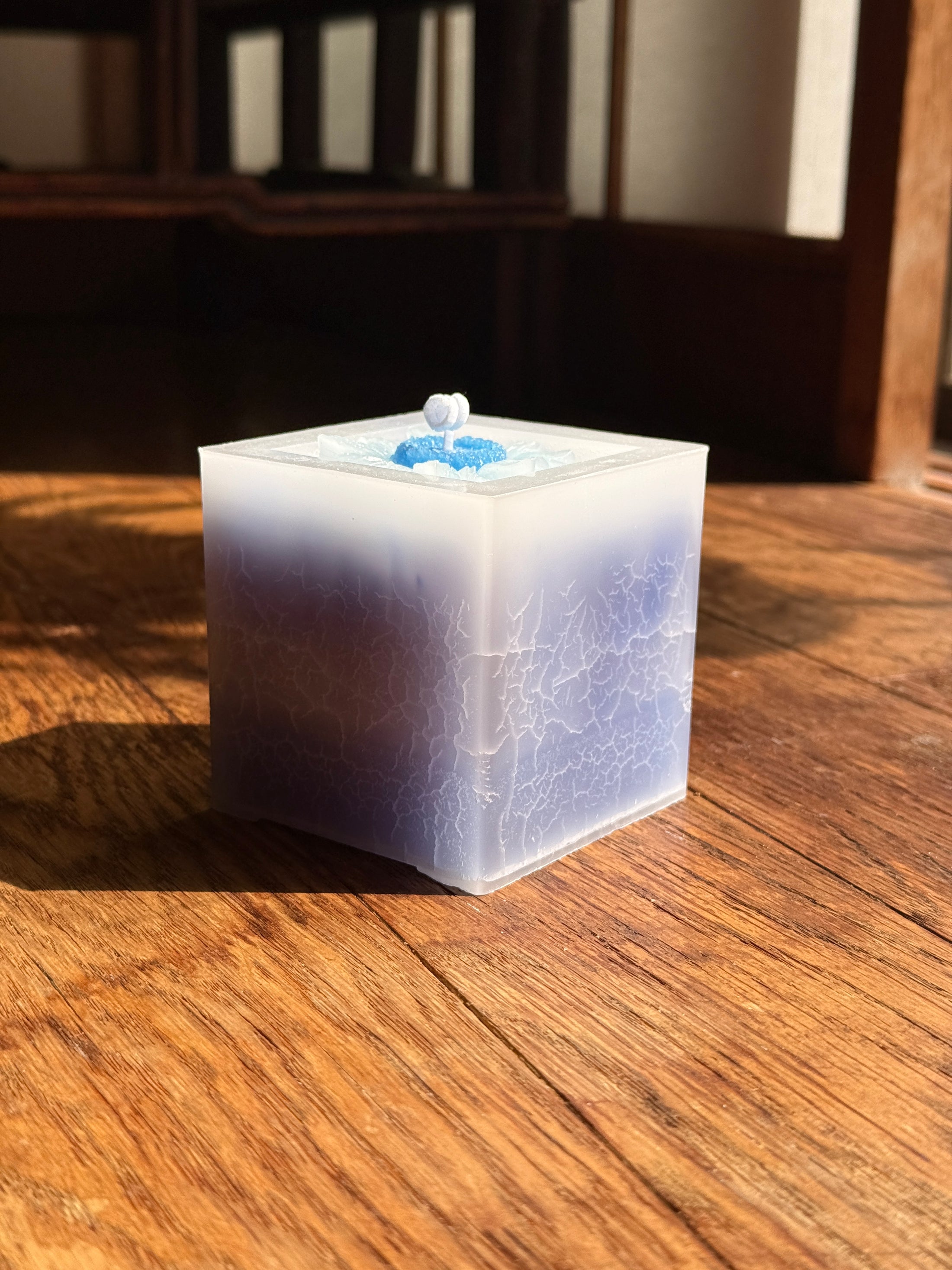 Crackle Glass Cube Scented Candle | A Landscape Within